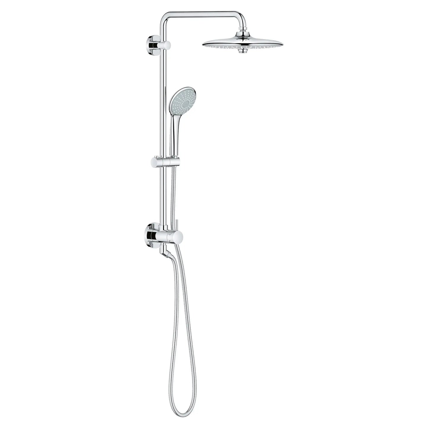 Grohe Tempesta 2.5 GPM 3-Spray Shower Head and Hand Shower StarLight Chrome 260 Shower System