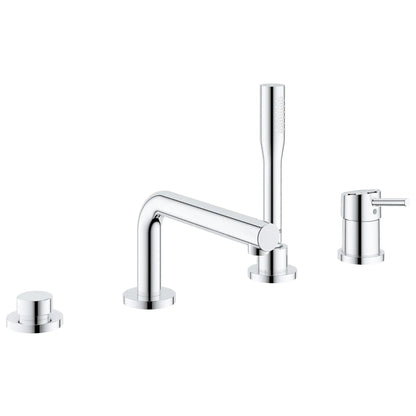 Grohe Concetto 4-Hole Single-Handle Deck Mount StarLight Chrome Roman Tub Faucet With 1.75 GPM Hand Shower