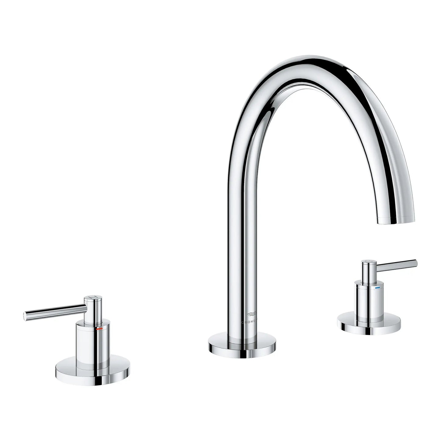 Grohe Atrio 3-Hole 2-Handle StarLight Chrome Deck Mount Roman Tub Faucet Without Handles