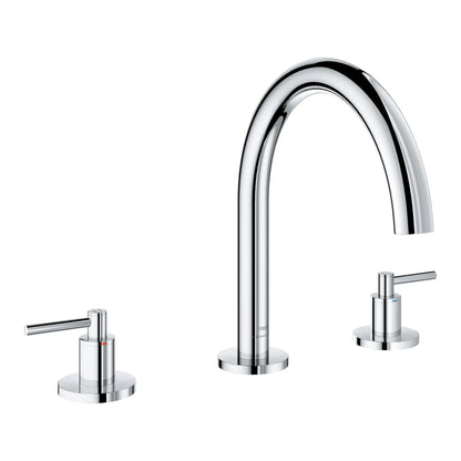 Grohe Atrio 3-Hole 2-Handle StarLight Chrome Deck Mount Roman Tub Faucet Without Handles