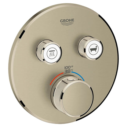 Grohe Grohtherm® SmartControl Brushed Nickel Infinity Dual Function Thermostatic Valve Trim