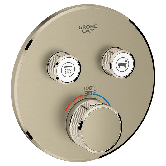 Grohe Grohtherm® SmartControl Brushed Nickel Infinity Dual Function Thermostatic Valve Trim