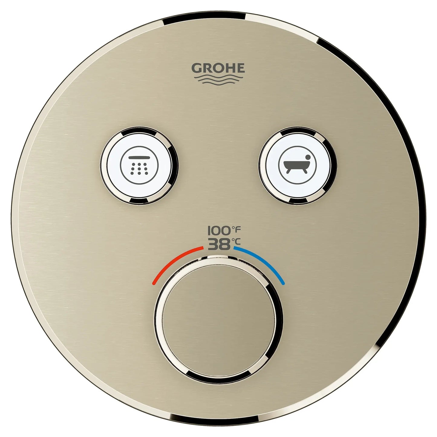Grohe Grohtherm® SmartControl Brushed Nickel Infinity Dual Function Thermostatic Valve Trim