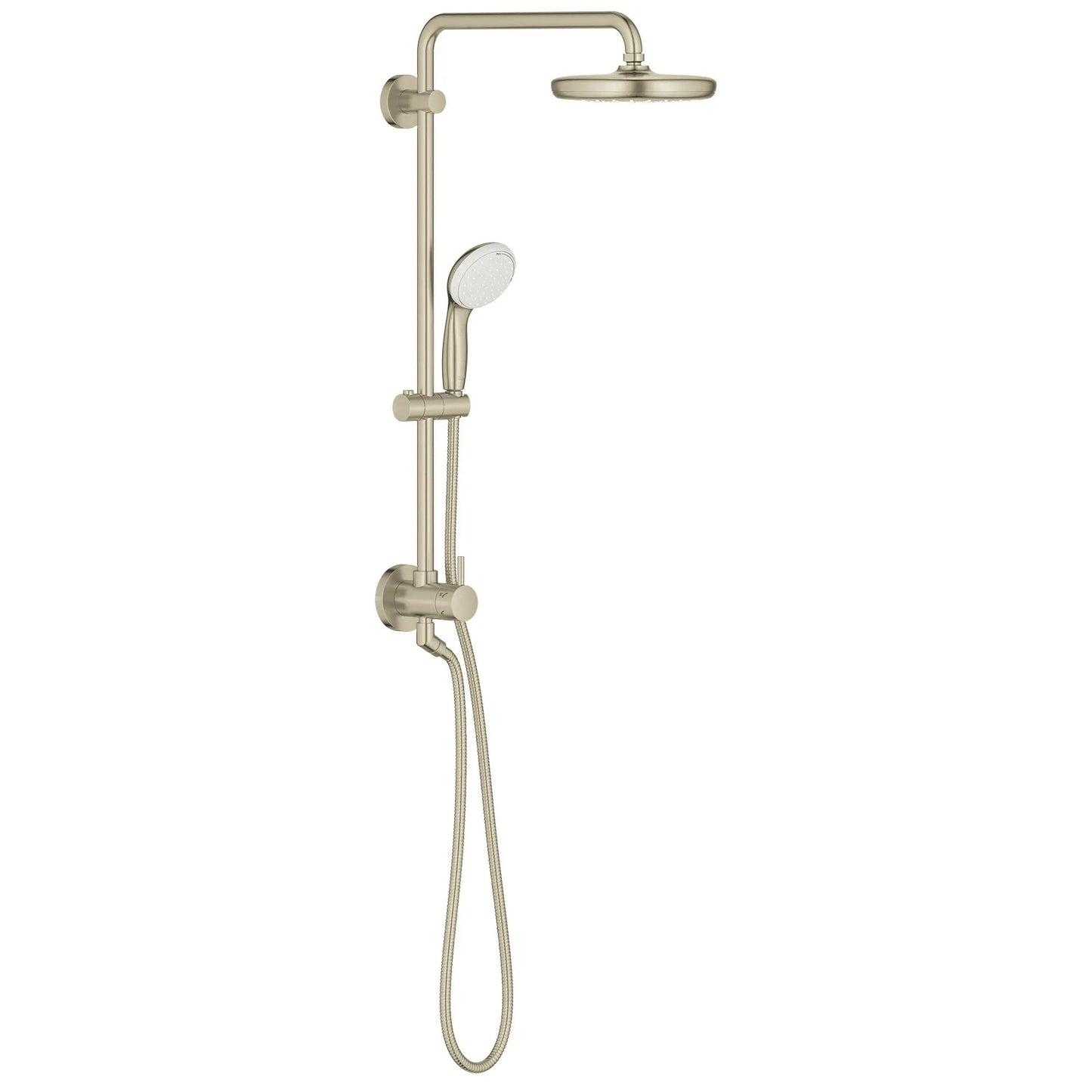 Grohe Tempesta 1.75 GPM Single Spray Shower Head 2-Spray Hand Shower Brushed Nickel Infinity 210 Shower System