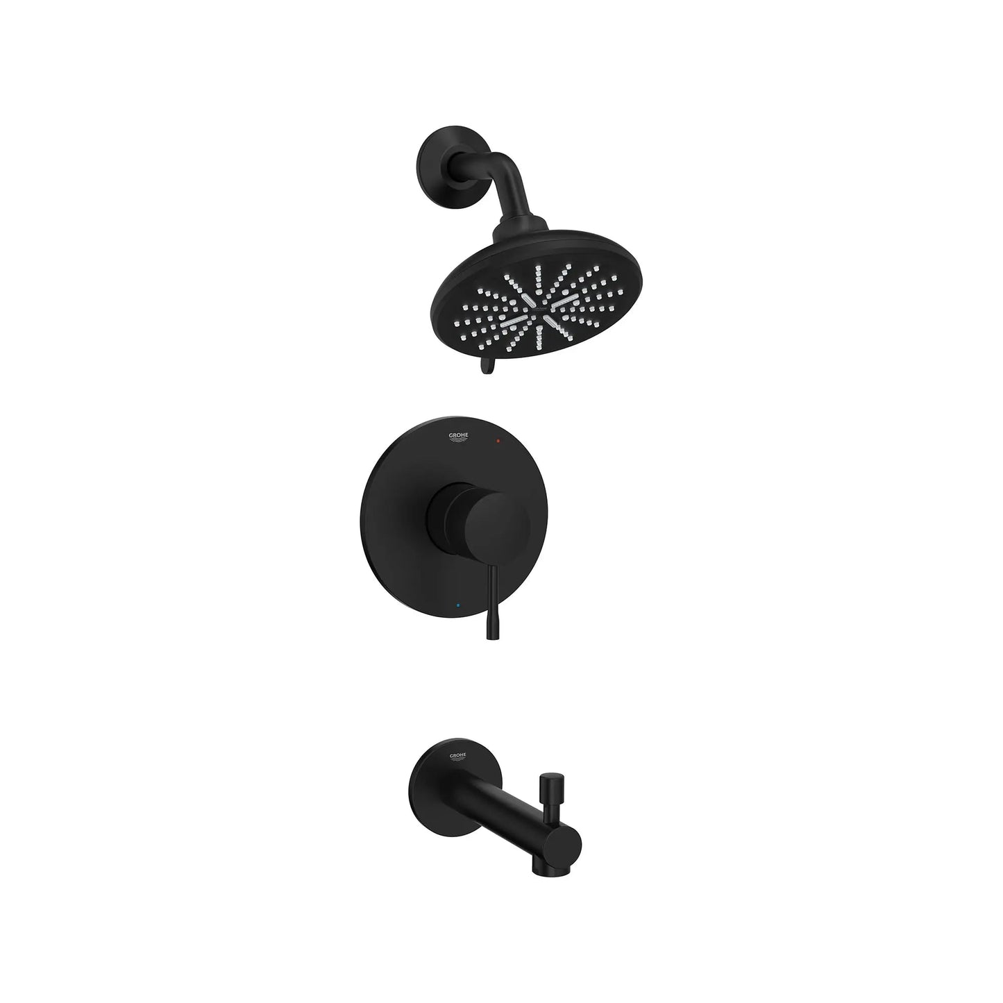 Grohe Essence Matte Black Pressure Balance Valve Tub/Shower Trim Kit Combo
