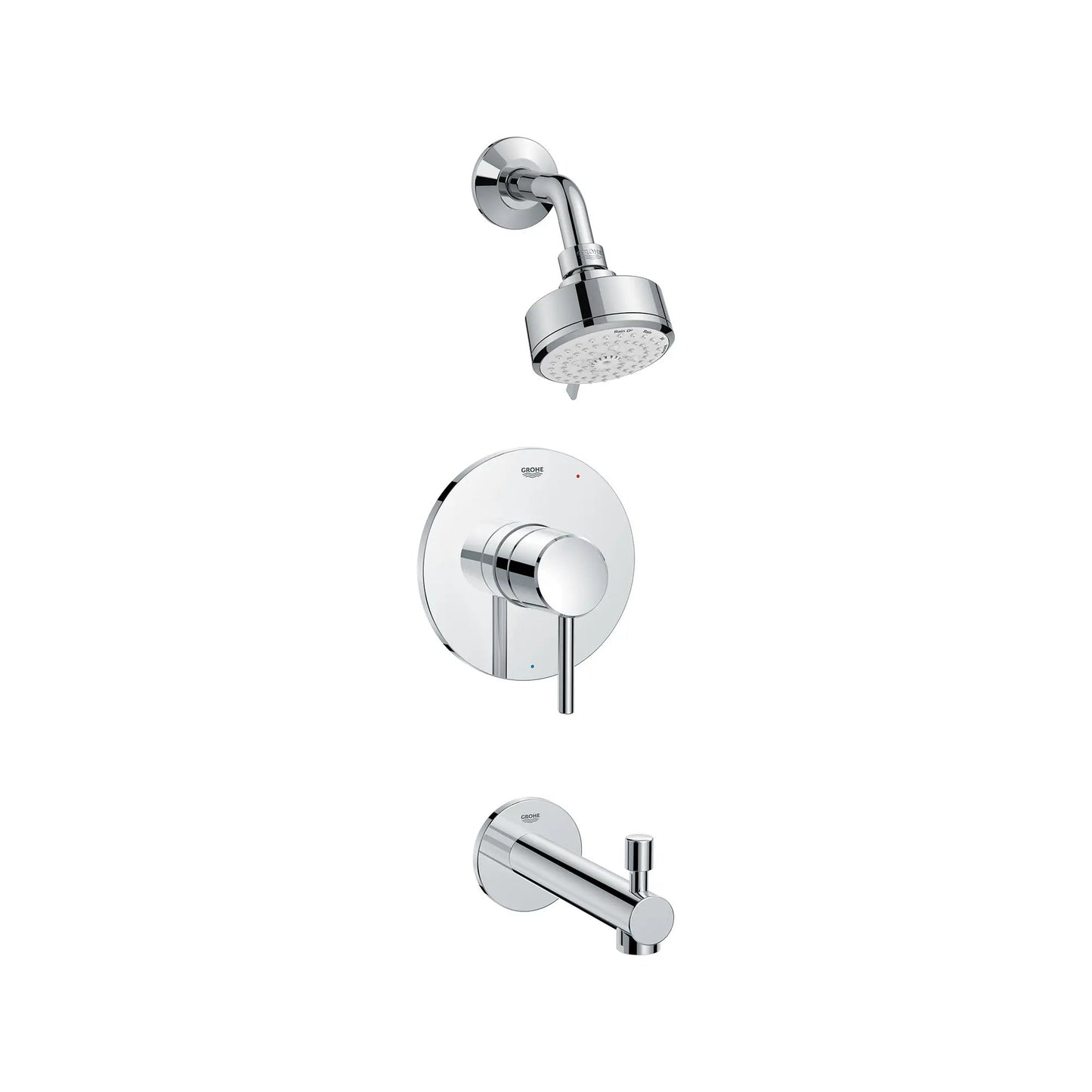 Grohe Concetto StarLight Chrome Pressure Balance Valve Tub and Shower Trim Kit