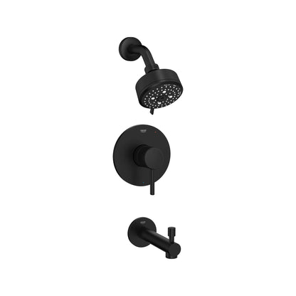 Grohe Concetto Matte Black Pressure Balance Valve Tub and Shower Trim Kit