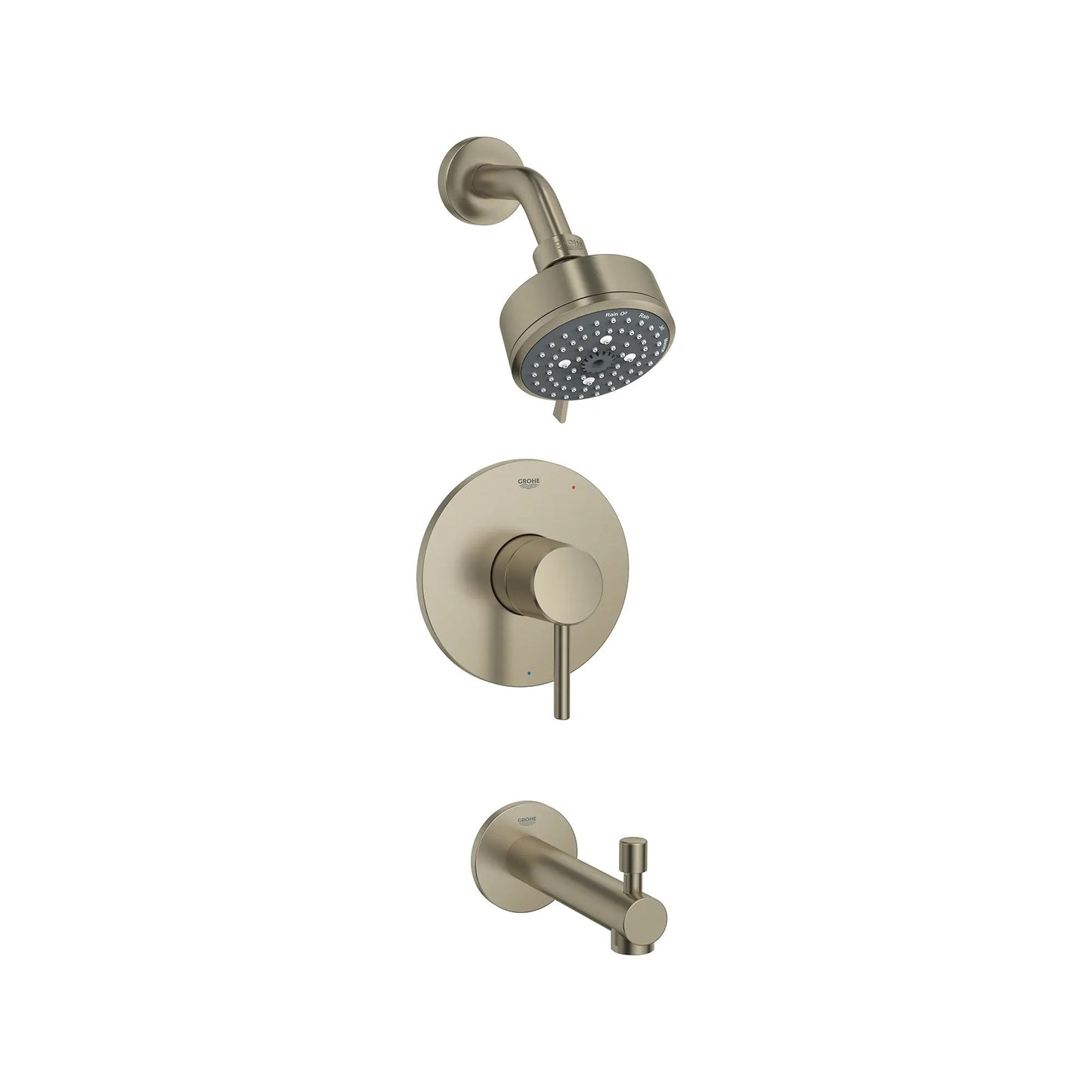Grohe Concetto Brushed Nickel Infinity Pressure Balance Valve Tub and Shower Trim Kit