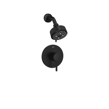 Grohe Concetto Pressure Balance Valve Matte Black Shower Trim Kit