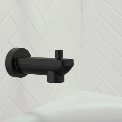 Grohe Lineare Metal Construction Matte Black Wall Mount Diverter Tub Spout