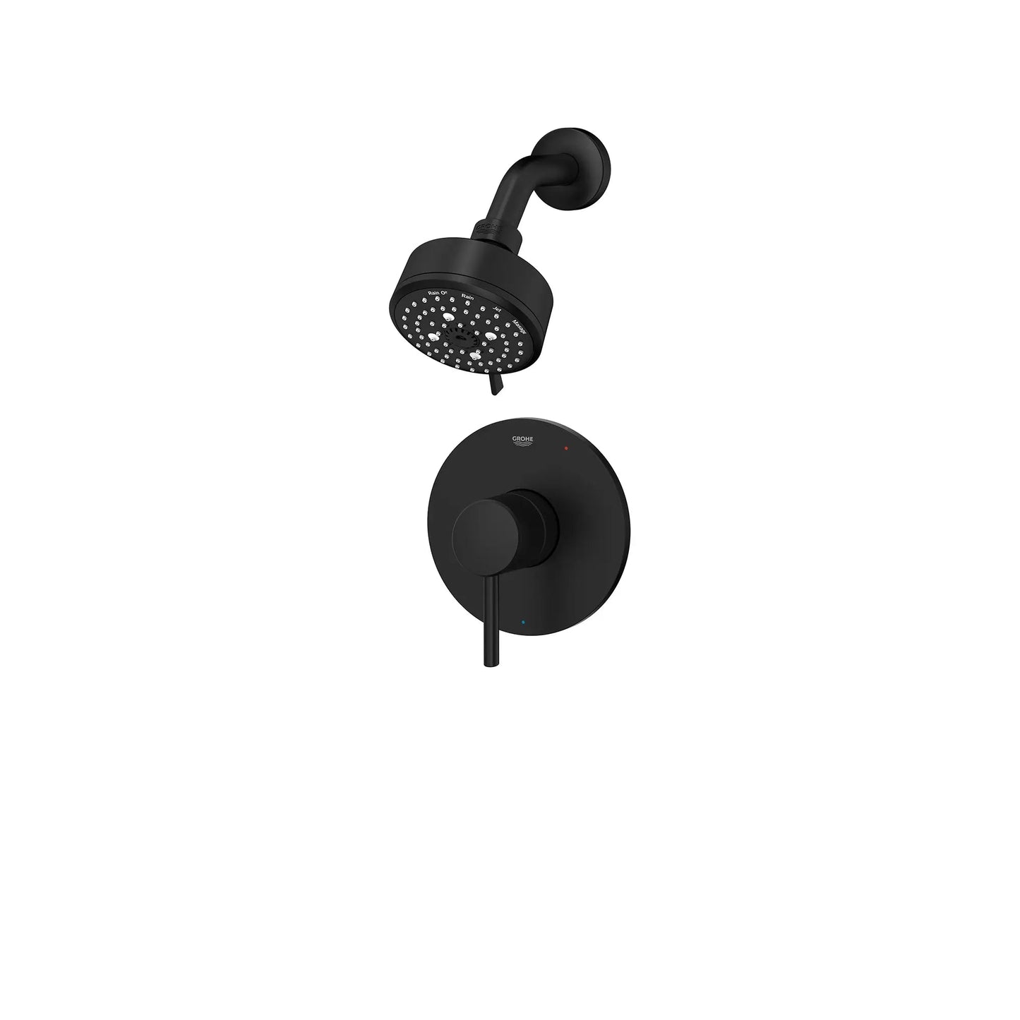 Grohe Concetto Pressure Balance Valve Matte Black Shower Trim Kit
