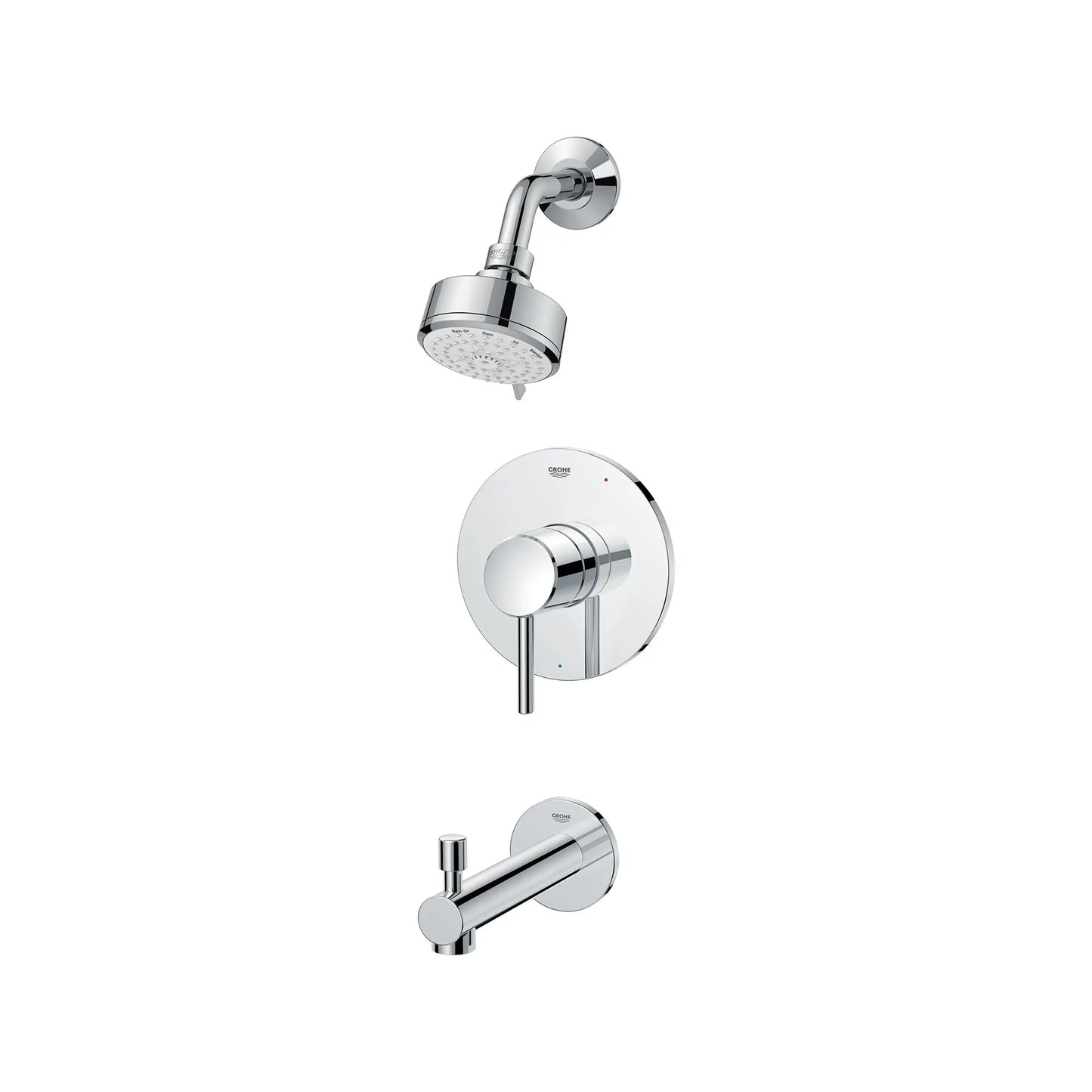 Grohe Concetto StarLight Chrome Pressure Balance Valve Tub and Shower Trim Kit