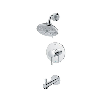 Grohe Essence StarLight Chrome Pressure Balance Valve Tub/Shower Trim Kit Combo