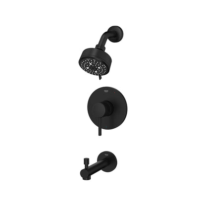 Grohe Concetto Matte Black Pressure Balance Valve Tub and Shower Trim Kit