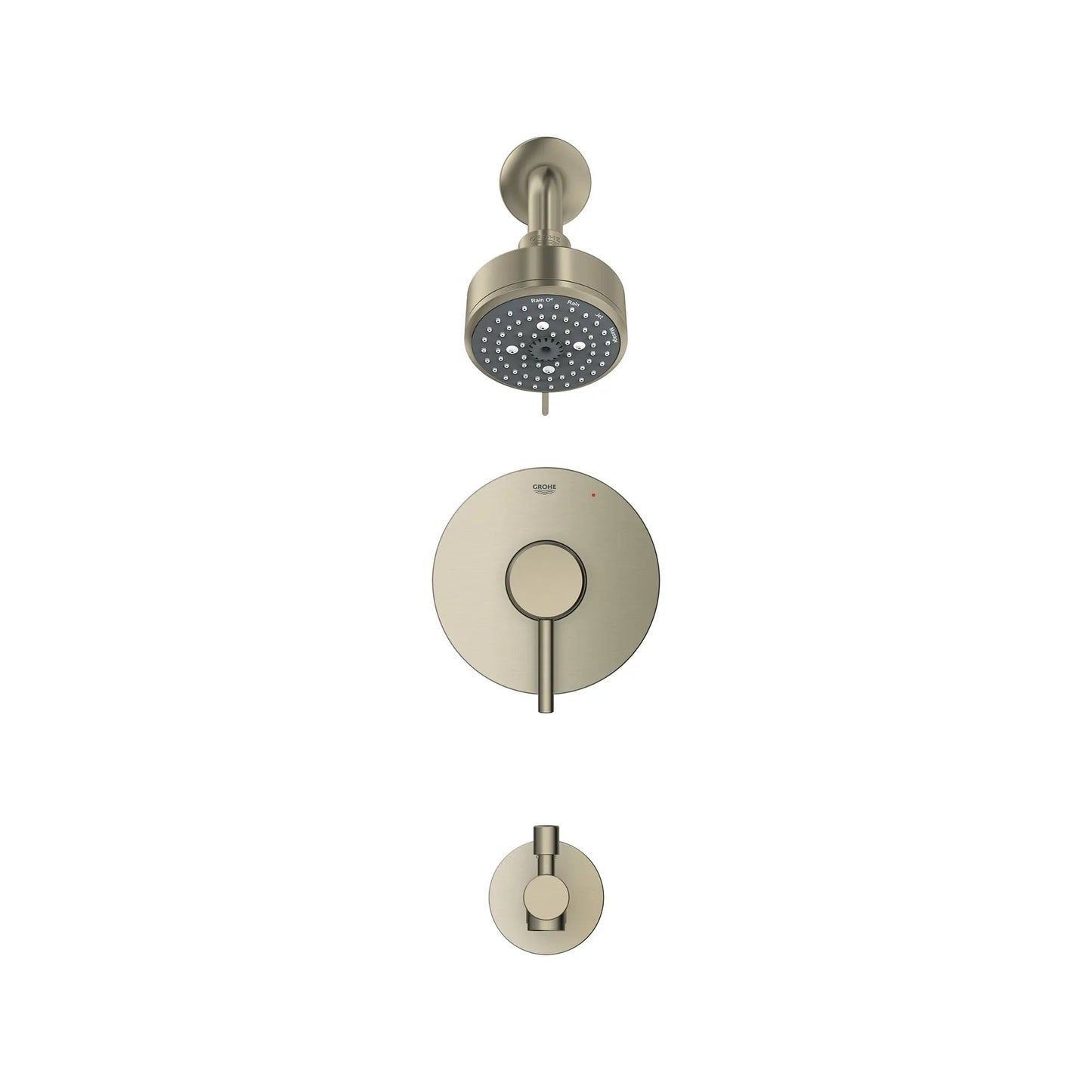 Grohe Concetto Brushed Nickel Infinity Pressure Balance Valve Tub and Shower Trim Kit