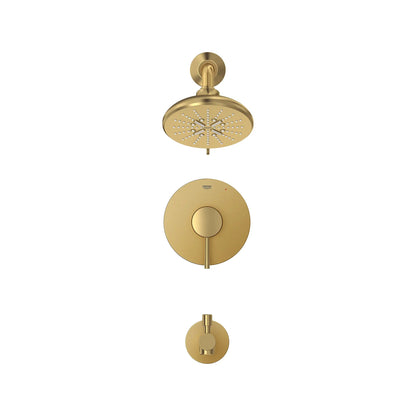 Grohe Essence Brushed Cool Sunrise Pressure Balance Valve Tub/Shower Trim Kit Combo