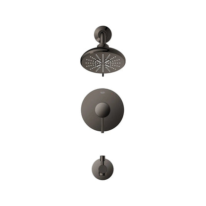 Grohe Essence Hard Graphite Pressure Balance Valve Tub/Shower Trim Kit Combo