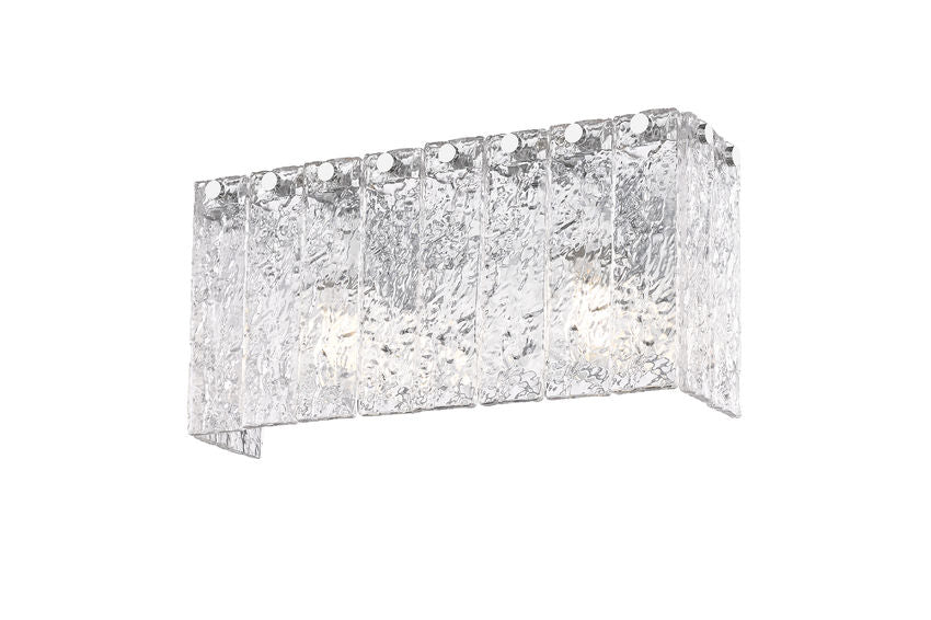 Z-Lite Glacier 15" 2-Light Chrome Clear Glass Shade Vanity Light