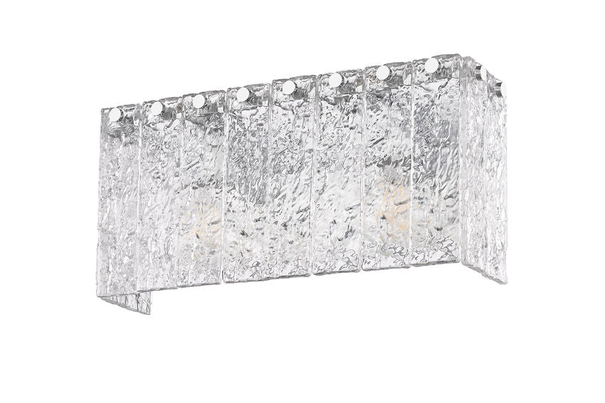 Z-Lite Glacier 15" 2-Light Chrome Clear Glass Shade Vanity Light