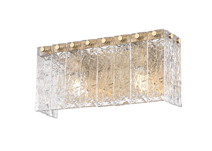 Z-Lite Glacier 15" 2-Light Modern Gold Clear Glass Shade Vanity Light