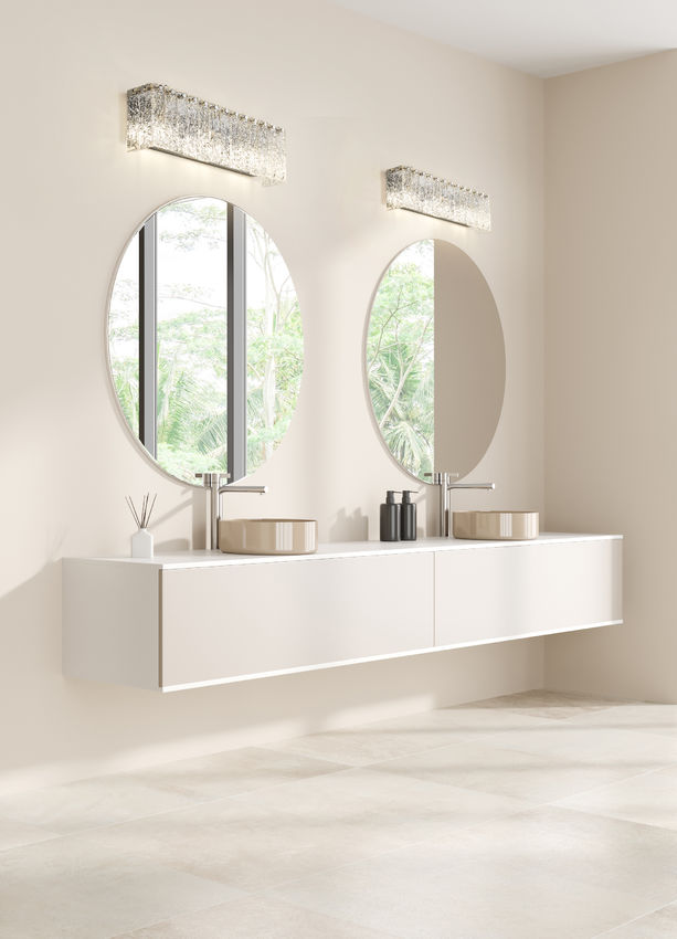 Z-Lite Glacier 24" 3-Light Chrome Clear Glass Shade Vanity Light