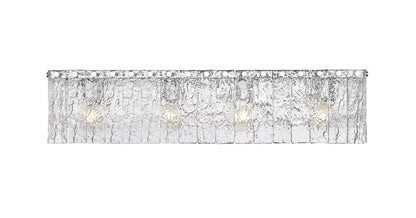 Z-Lite Glacier 31" 4-Light Chrome Clear Glass Shade Vanity Light