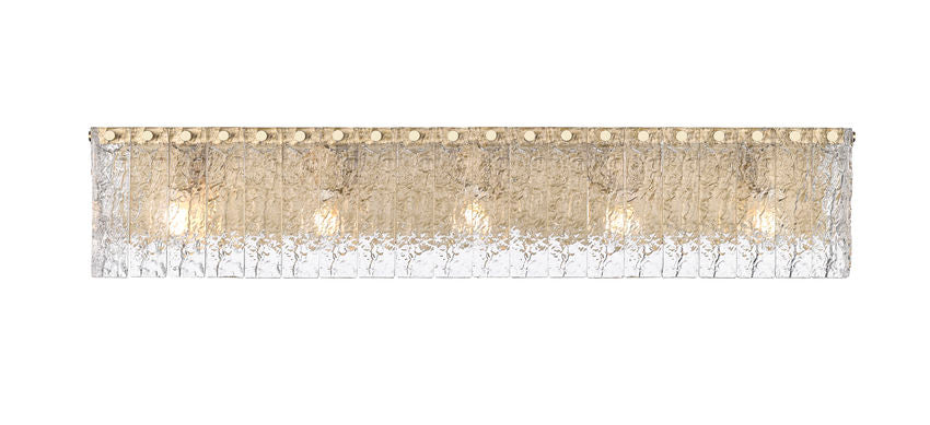 Z-Lite Glacier 37" 5-Light Modern Gold Clear Glass Shade Vanity Light