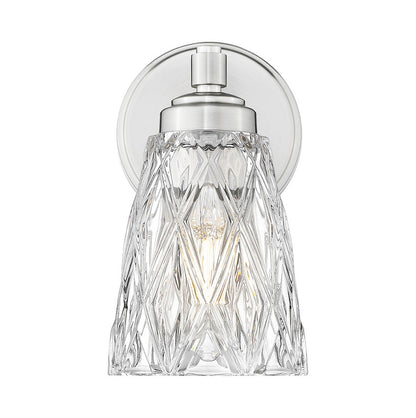 Z-Lite Andree 5" 1-Light Brushed Nickel Steel Frame Clear Glass Shade Wall Sconce