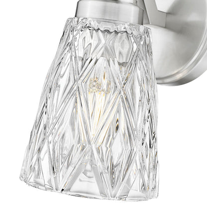 Z-Lite Andree 5" 1-Light Brushed Nickel Steel Frame Clear Glass Shade Wall Sconce