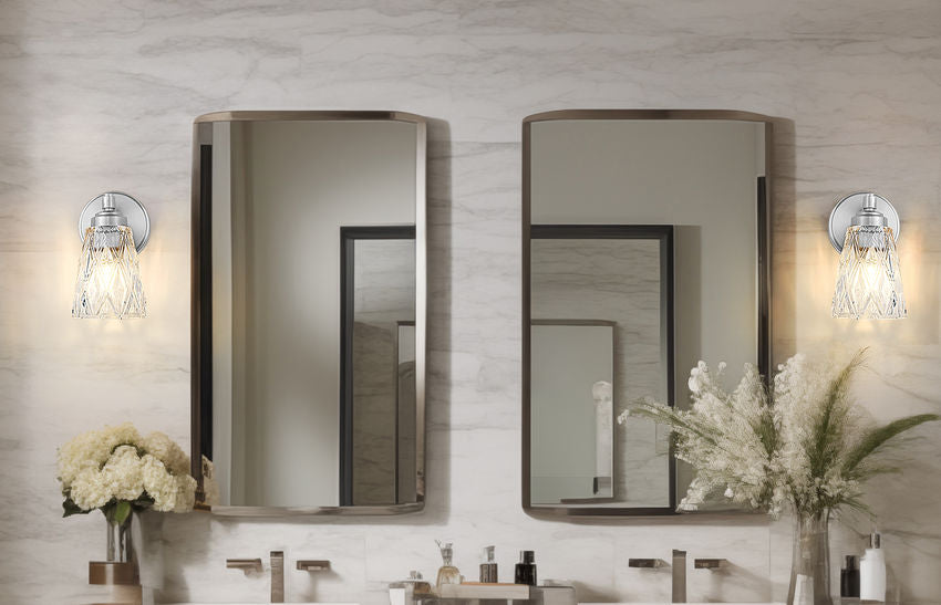 Z-Lite Andree 5" 1-Light Brushed Nickel Steel Frame Clear Glass Shade Wall Sconce