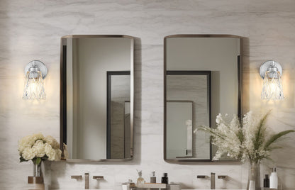 Z-Lite Andree 5" 1-Light Brushed Nickel Steel Frame Clear Glass Shade Wall Sconce