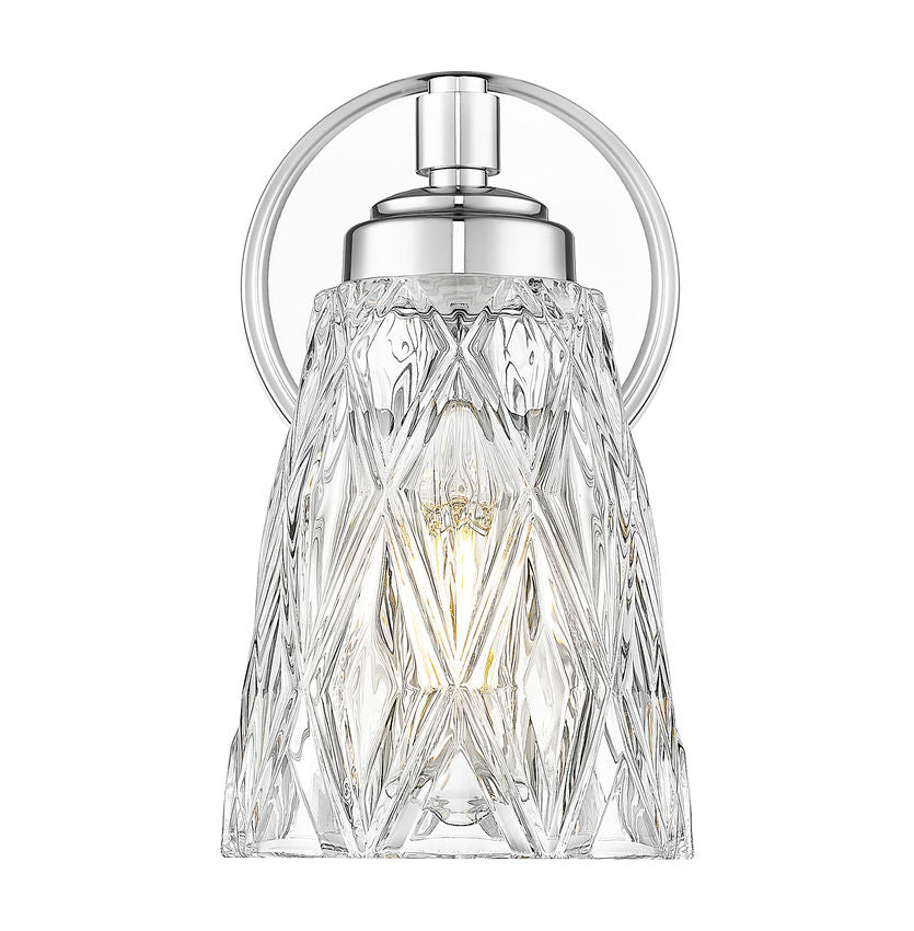 Z-Lite Andree 5" 1-Light Chrome Steel Frame Clear Glass Shade Wall Sconce