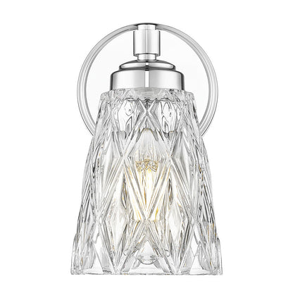 Z-Lite Andree 5" 1-Light Chrome Steel Frame Clear Glass Shade Wall Sconce