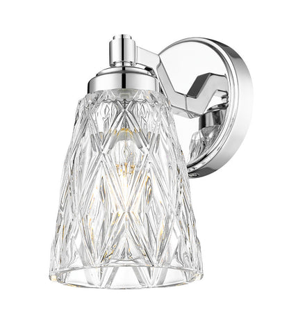 Z-Lite Andree 5" 1-Light Chrome Steel Frame Clear Glass Shade Wall Sconce
