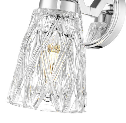 Z-Lite Andree 5" 1-Light Chrome Steel Frame Clear Glass Shade Wall Sconce