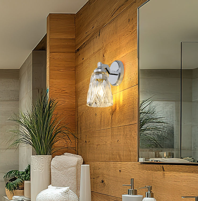 Z-Lite Andree 5" 1-Light Chrome Steel Frame Clear Glass Shade Wall Sconce