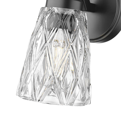 Z-Lite Andree 5" 1-Light Matte Black Steel Frame Clear Glass Shade Wall Sconce