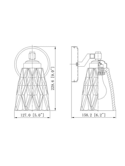 Z-Lite Andree 5" 1-Light Matte Black Steel Frame Clear Glass Shade Wall Sconce