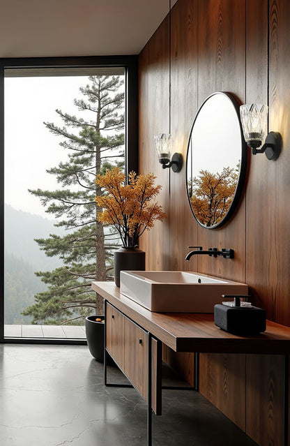 Z-Lite Andree 5" 1-Light Matte Black Steel Frame Clear Glass Shade Wall Sconce