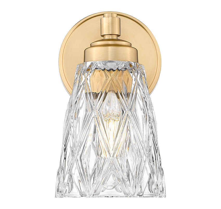 Z-Lite Andree 5" 1-Light Modern Gold Steel Frame Clear Glass Shade Wall Sconce