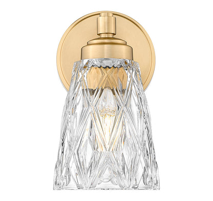 Z-Lite Andree 5" 1-Light Modern Gold Steel Frame Clear Glass Shade Wall Sconce