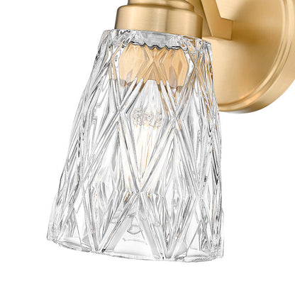 Z-Lite Andree 5" 1-Light Modern Gold Steel Frame Clear Glass Shade Wall Sconce