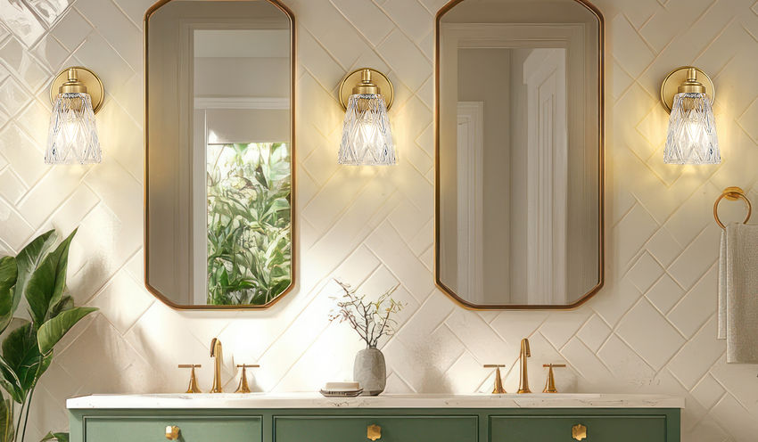 Z-Lite Andree 5" 1-Light Modern Gold Steel Frame Clear Glass Shade Wall Sconce