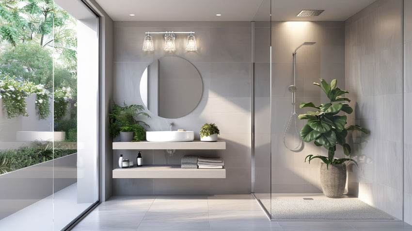 Z-Lite Andree 24" 3-Light Brushed Nickel Steel Frame Clear Glass Shade Vanity Lighting