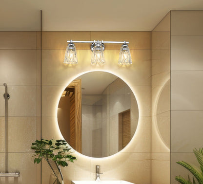 Z-Lite Andree 24" 3-Light Chrome Steel Frame Clear Glass Shade Vanity Lighting