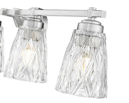 Z-Lite Andree 32" 4-Light Brushed Nickel Steel Frame Clear Glass Shade Vanity Lighting