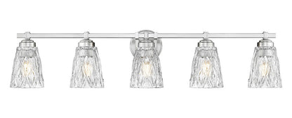 Z-Lite Andree 40" 5-Light Brushed Nickel Steel Frame Clear Glass Shade Vanity Lighting