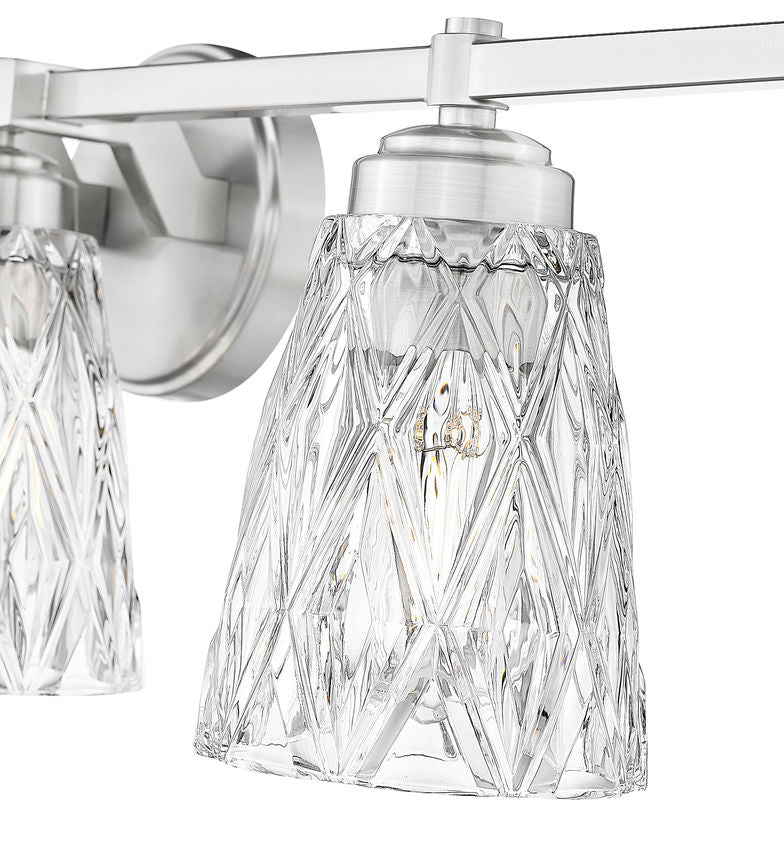 Z-Lite Andree 40" 5-Light Brushed Nickel Steel Frame Clear Glass Shade Vanity Lighting