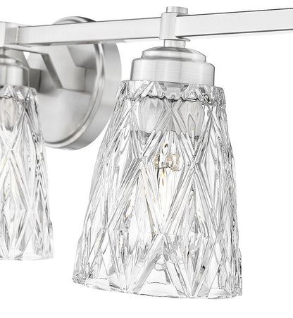 Z-Lite Andree 40" 5-Light Brushed Nickel Steel Frame Clear Glass Shade Vanity Lighting