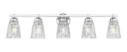 Z-Lite Andree 40" 5-Light Chrome Steel Frame Clear Glass Shade Vanity Lighting